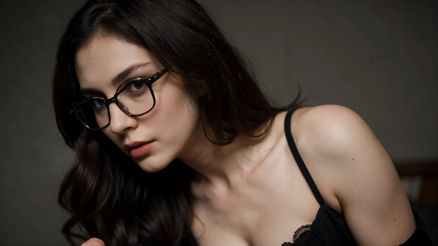 best quality, high resolution, vampire, Wear glasses, handsome, cool, Anime, long hair, Dark tones