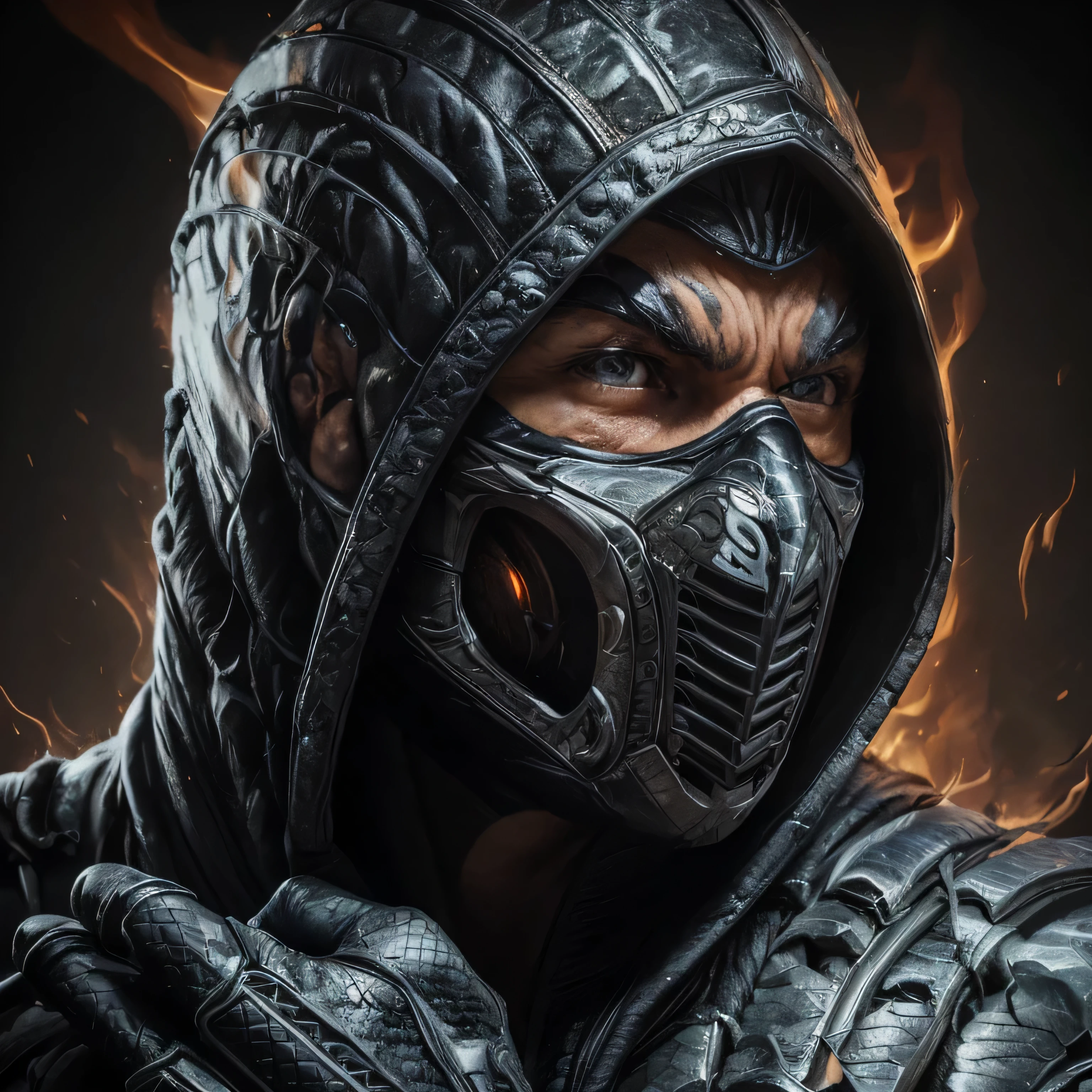 UHD, 4k, ultra detailed, cinematic, a photograph of <lora:Mortal Kombat style:1>
Mortal Kombat style, fictional universe consisting of numerous realms, a creepy hoodie man with a bloody face and a bloody hand and bloody teeth holding a bloody skull in the dark,solo,1boy,holding,weapon,male focus,sword,signature,holding weapon,armor,blood,holding sword,helmet,black background , Live-action, white sclera eyes, muscular, fitness, fighters, Action-adventure, brutal and gruesome, Mortal Kombat style, mk style, epic, beautiful lighting, inpsiring