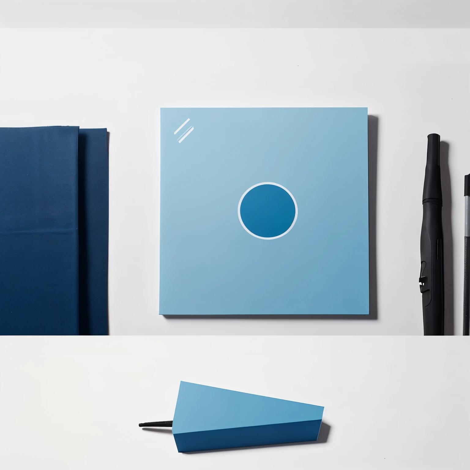 Create a logo for Prime Design company with a minimalist design and a striking shade of blue. The logo should convey professionalism and creativity, using simple and elegant visual elements. Please generate the design and provide a detailed description of the resulting logo.