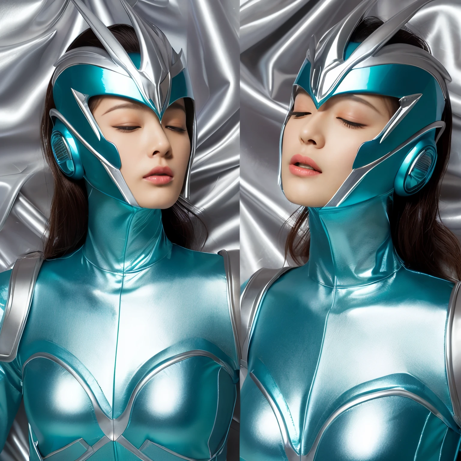 best image quality、Super high resolution、(realism:1.4)、Korean beauty star、The most beautiful KPOP star、horny face、Horny Korean makeup、erotic expression、A body that makes you want to touch it、erotic photos、((Realistic shiny satin fabric texture、High-gloss stretch satin fabric that is smooth and smooth to the touch.、The drape of the curved part of the shiny satin fabric、strong shiny costume、The smooth and beautiful quality and luster of the costumes、A shiny costume made of high-quality satin fabric with high density.、Smooth to the touch oil light liang ice 縝绸 ultra-class battleship skin coat COS、Super Sentai Women's Heroine Suit、Texture of costumes that satin fetishists respond to、Thin, glossy stretch satin fabric)),8K photo quality
