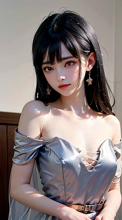 ((highest quality)),(超A high resolution),(Super detailed),(Detailed Description),((The best CG)),(masterpiece),Ultra-detailed art、Small breasts、(((Nude 1.5)))、hair ornaments、Tie your hair up、Glittering Necklace、Ultimate Beauty 1.5、(((Cover your chest with both hands 1.5)))