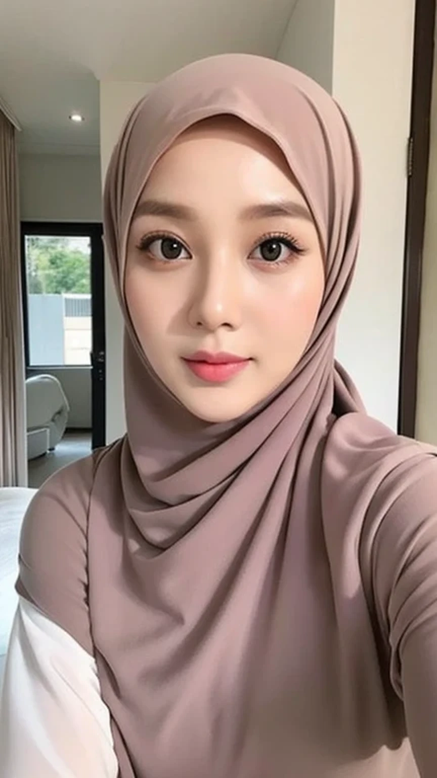 Beautuful Women、hijab, indonesian, a room、selfee、White Room、cute face、Vanrak Ayyans appears、1 girl, stylish