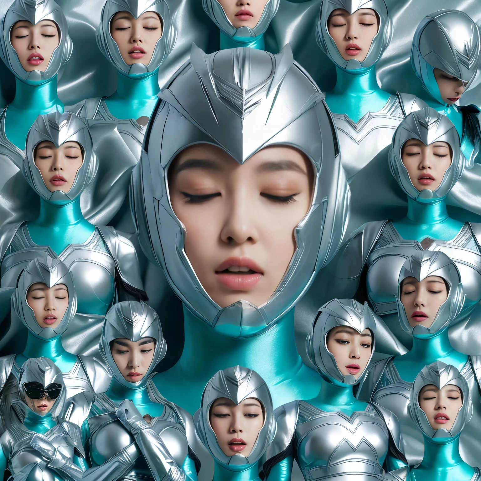 best image quality、Super high resolution、(realism:1.4)、Korean beauty star、The most beautiful KPOP star、horny face、Horny Korean makeup、erotic expression、A body that makes you want to touch it、erotic photos、((Realistic shiny satin fabric texture、High-gloss stretch satin fabric that is smooth and smooth to the touch.、The drape of the curved part of the shiny satin fabric、strong shiny costume、The smooth and beautiful quality and luster of the costumes、A shiny costume made of high-quality satin fabric with high density.、Smooth to the touch oil light liang ultra-class battleship skin coat COS、Super SentaiWomen&HeroineSuit、Texture of costumes that satin fetishists respond to、Thin, glossy stretch satin fabric)),8K photo quality