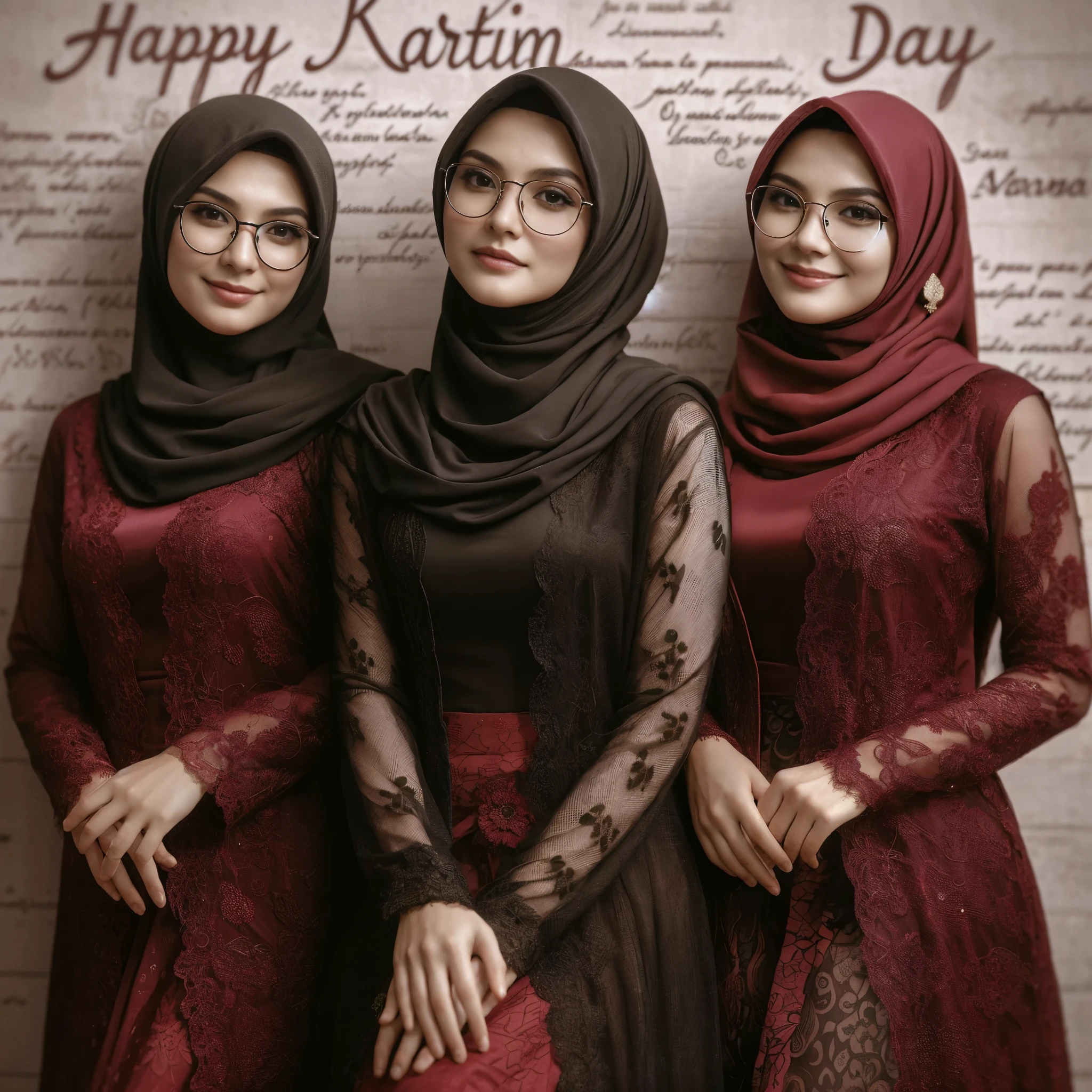 three women in hijabs are standing next to a declaration, sakimi, inspired by Nazmi Ziya Güran, inspired by Fathi Hassan, inspired by Nadim Karam, inspired by Maryam Hashemi, inspired by Ibrahim Kodra, sakimi chan, hijab, * * * * *, 🤬 🤮 💕 🎀, by Nadim Karam, iray