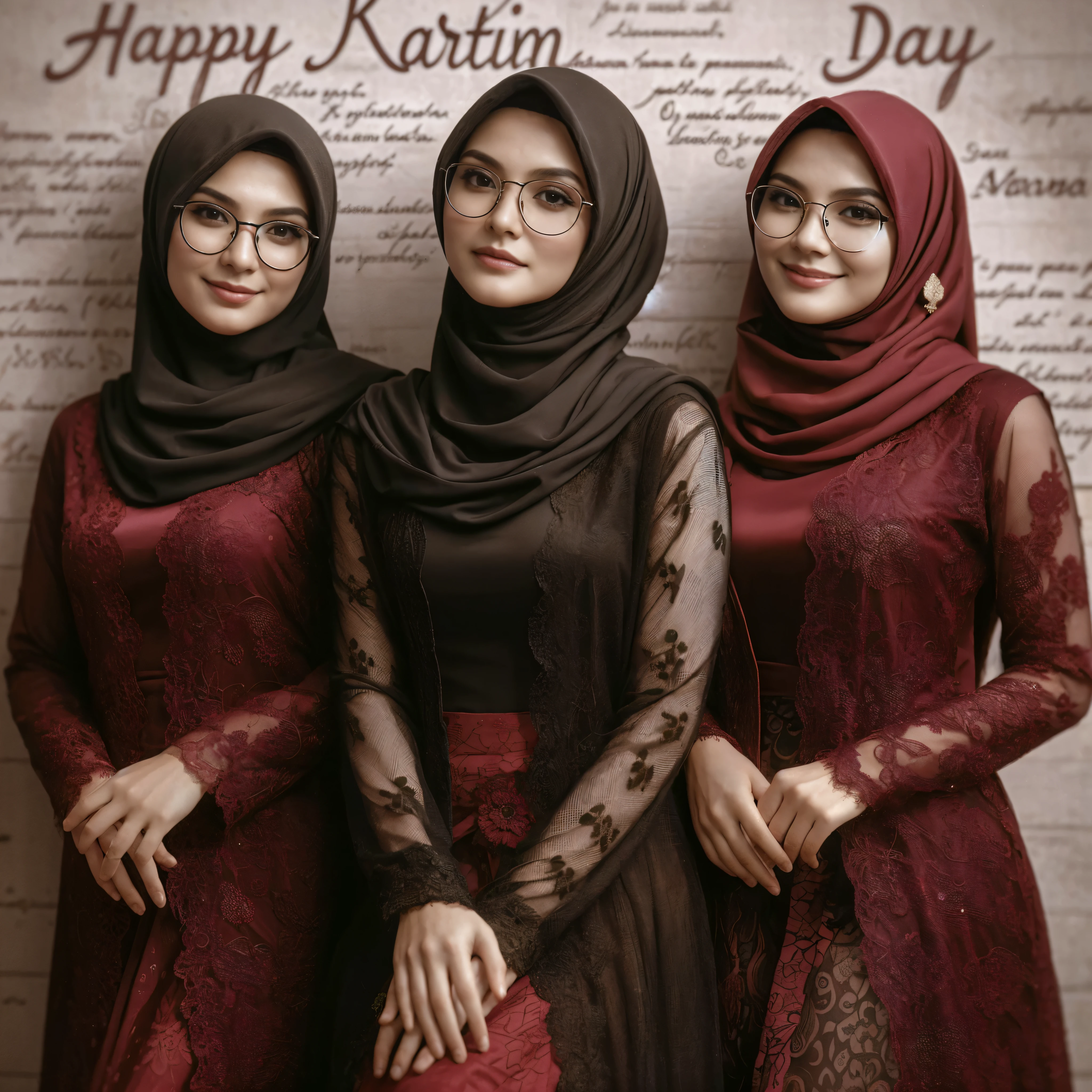 three women in hijabs are standing next to a declaration, sakimi, inspired by Nazmi Ziya Güran, inspired by Fathi Hassan, inspired by Nadim Karam, inspired by Maryam Hashemi, inspired by Ibrahim Kodra, sakimi chan, hijab, * * * * *, 🤬 🤮 💕 🎀, by Nadim Karam, iray