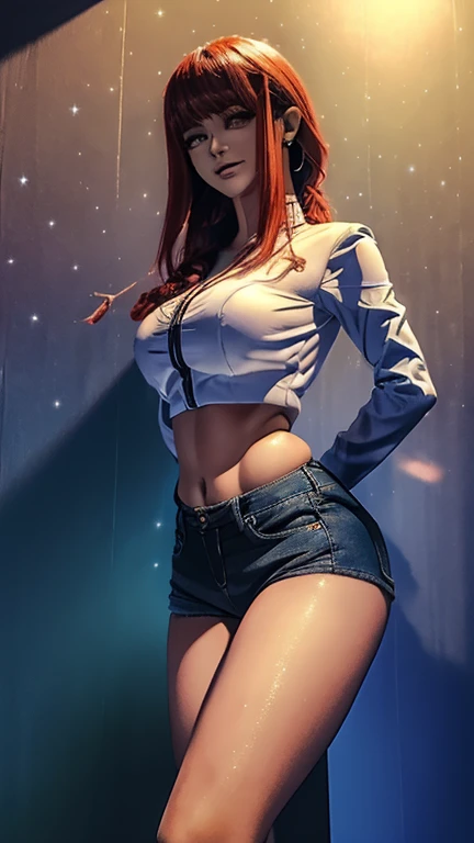 maryms, melhor qualidade,(beleza), 1 garota,Physically based rendering ,Ultra-alta,(tiro de vaqueiro:1.5),cintura estreita, magrelo, LeonaMS , Grandes olhos azuis,pernas longas,jeans,cinto de couro,seios grandes,olhos inchados, cinto de couro,(cidade chuvosa), pele brilhante, visualizador de frente, Victory posture,