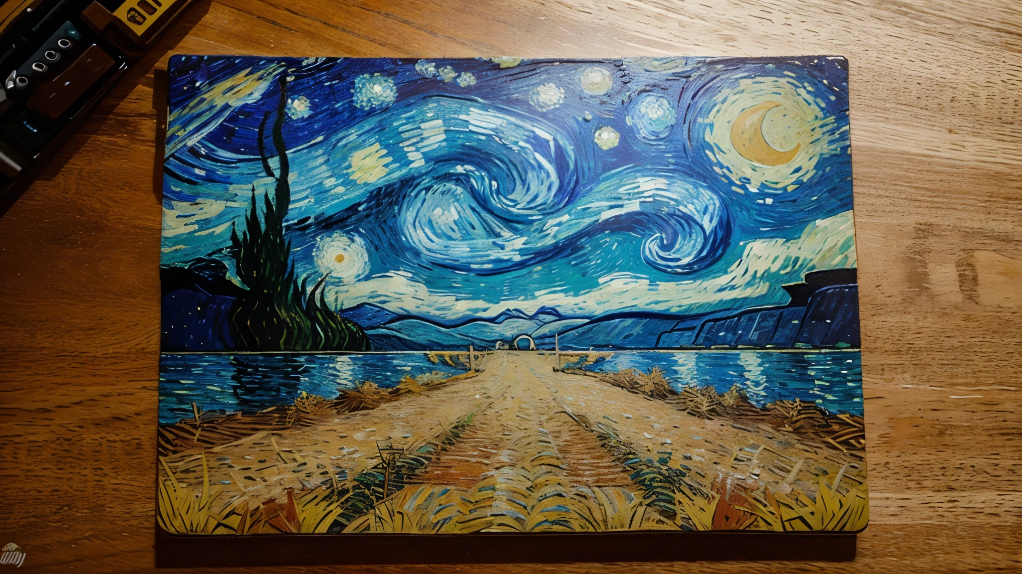 Make a version of van gogh girrasois with good quality, estilo noite estrelada de van gogh