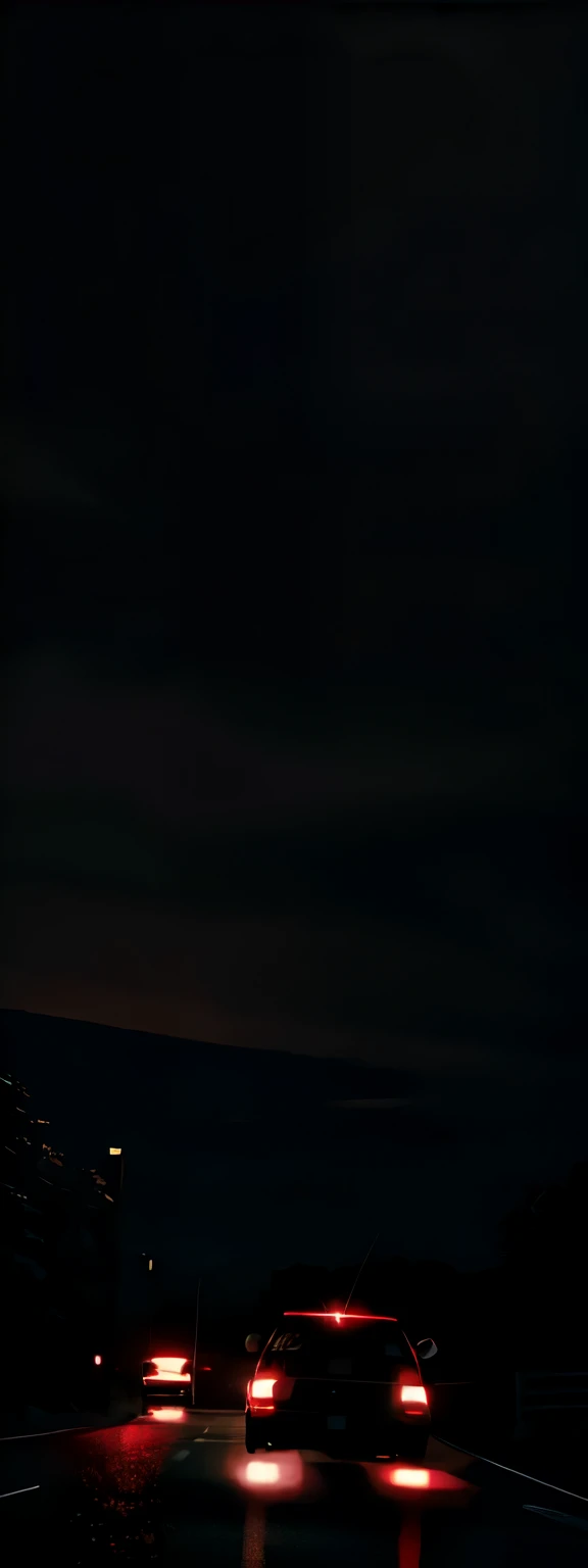 late night driving alone, dark , night, cinematic,