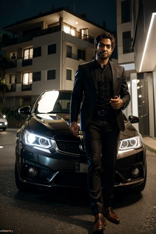 Um homem com carros de luxo e muito dinheiro