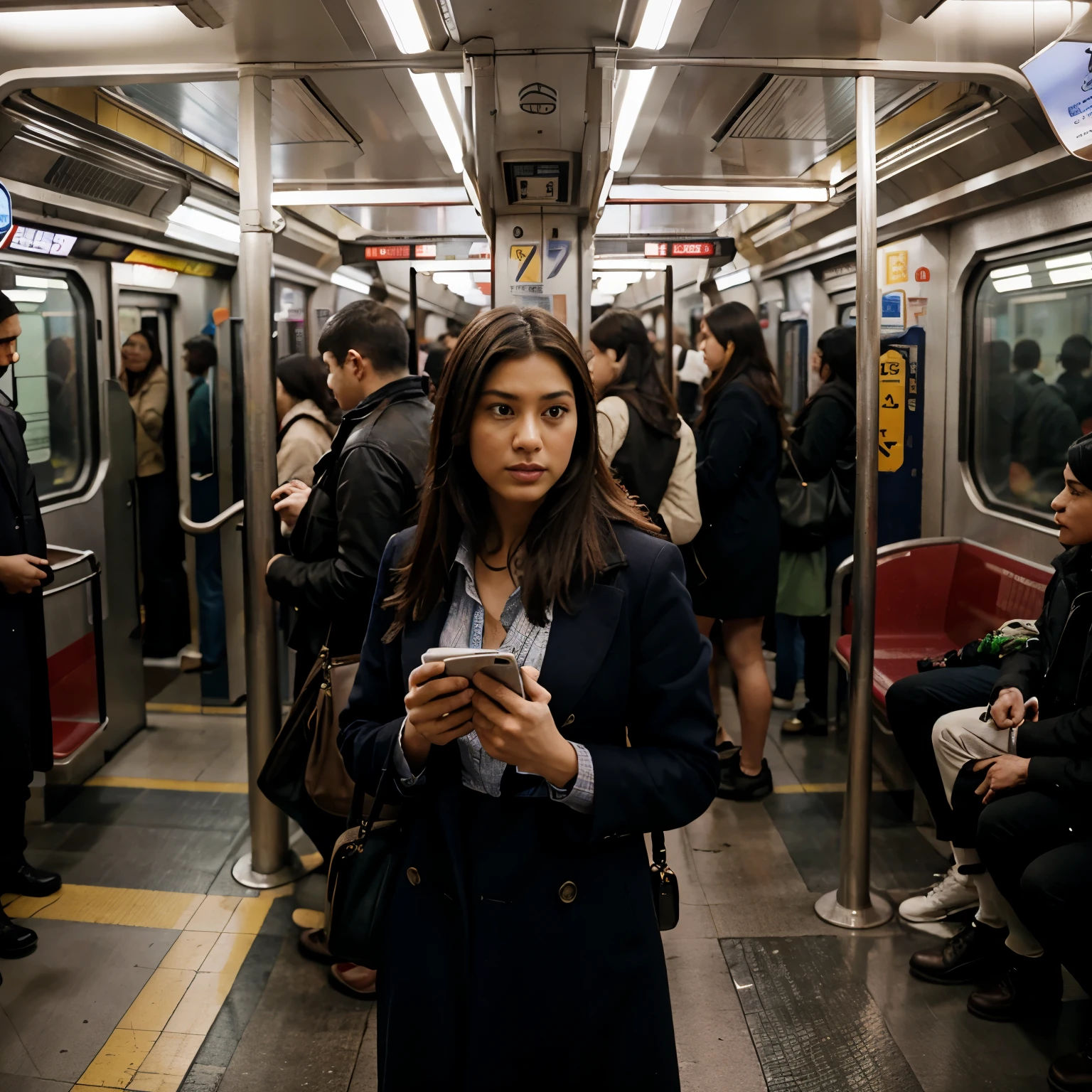 Subway train during rush hour
