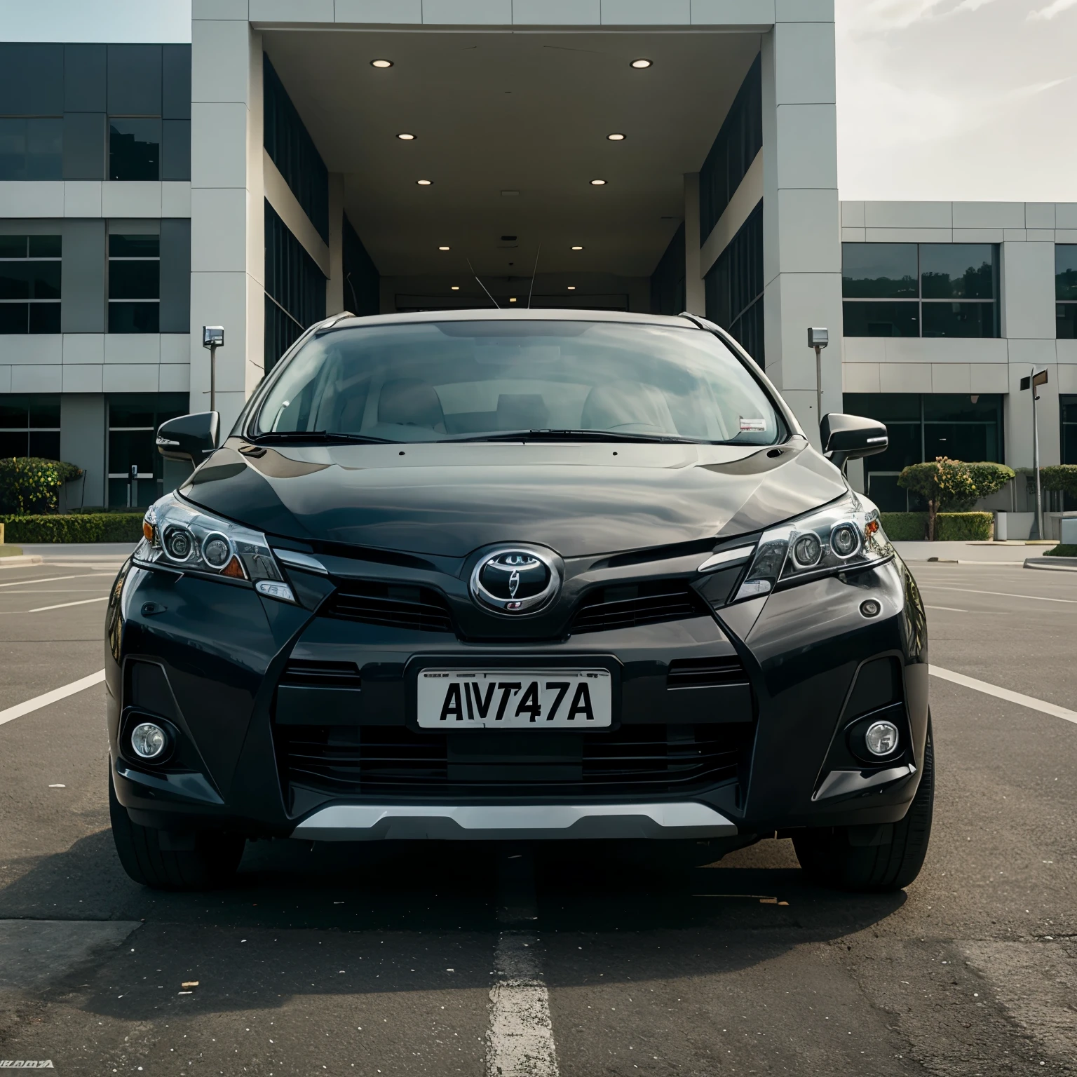 Toyota avanza parked in an empty parking lot