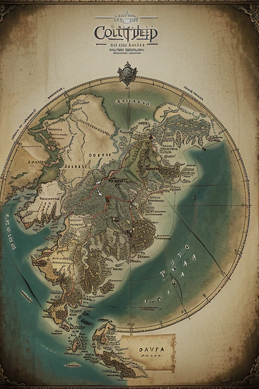 criar um mapa com Westeros no ocidente, Middle Earth in the center and from Mordor in the far east of this map, interligado por terra, o Continente do mundo de The Witcher.
