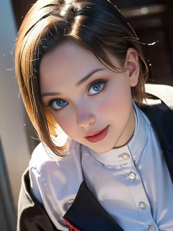 (best quality, 8k, photorealistic:1.5), (solo, one girl:1.5),(shine a bright light on women),(ultimate beautiful girl),(shiny skin),(oily skin),(blonde hair:1.3),(short hairstyle:1.3),(cool beauty),Blush brown makeup , dark eye makeup , use pink glossy lipstick,(big beady eyes girl:1.5),(droopy eyes girl:1.5),(blue eyes:1.5),(thin girl:1.5),(baby face girl:1.5),(sex appeal),(sweet smelling girl),(she works for low wages),(kind-hearted woman),(she has a nice smile),(woman with a happy look),(she is very sociable),(from a very poor family),(virgin girl),(She is a secret pervert.),(she covertly lewd),(she looks so erotic),chuuChloe,(woman with very soft breasts),(woman fantasizing about sex),(allurement),(impressive eyes:1.5),(clean girl),(affability),(cute smile),(good personality),(serious personality),(wants sex),(want to masturbate),(want to have sex forcibly),(relaxing time),(hair ornaments),(compassion),(impurity),(love filled),(get horny),(No love experience),(private room),(teenager),(school uniform costume play:1.5)