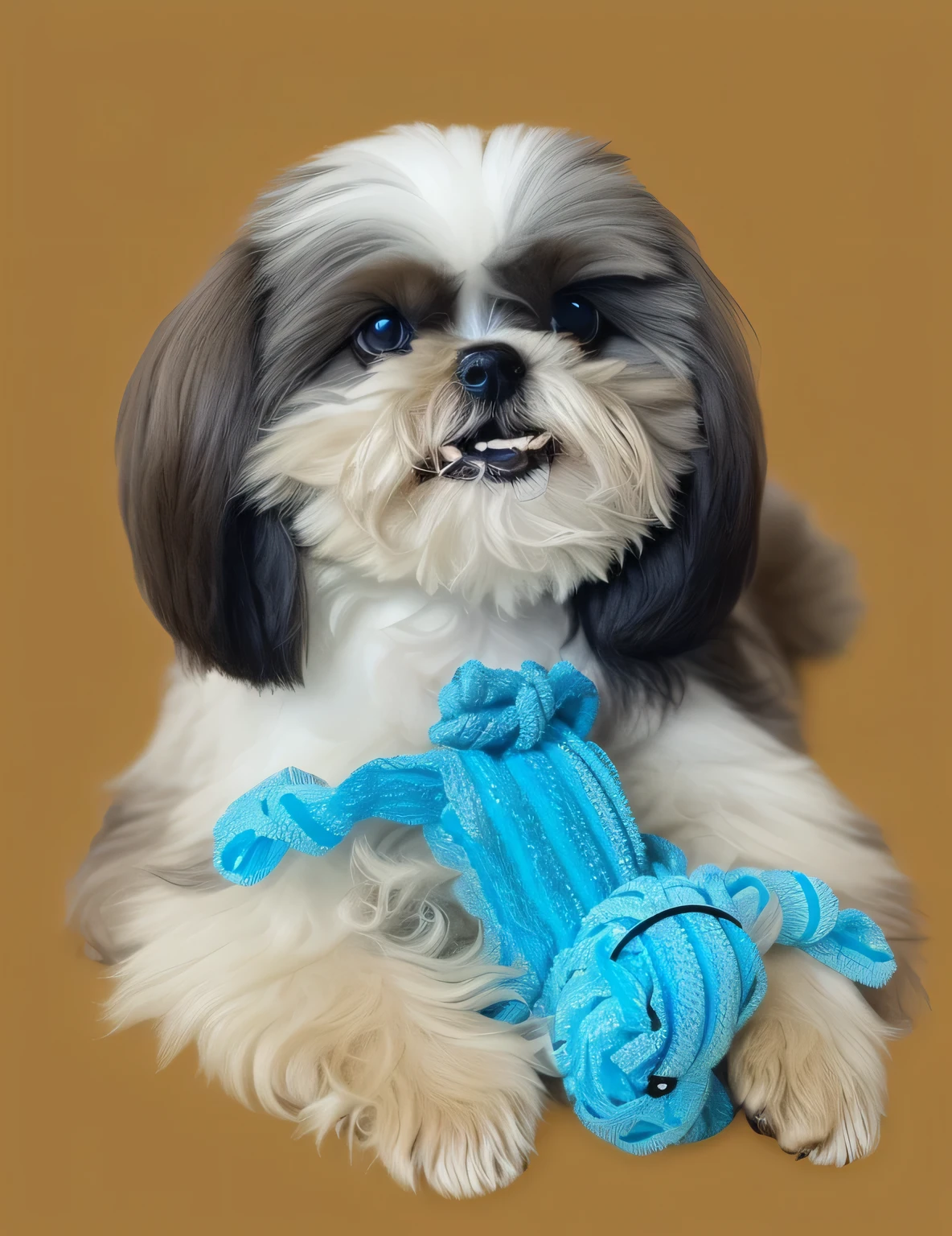 a very cute furry dog, he is very happy, his look is very happy and bright, he is smiling, the image is very detailed