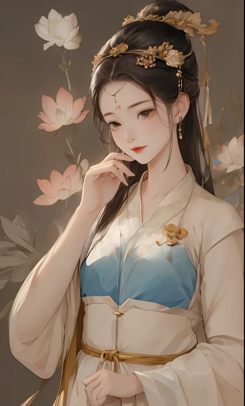 A girl, Chinese Clothing, whole body, Sunlight, Clear face, Clean white background, masterpiece, Super Detail, Epic creation, Ultra HD, high quality, Extremely detailed, official art, 8K Wallpaper, Super Detail, 32k