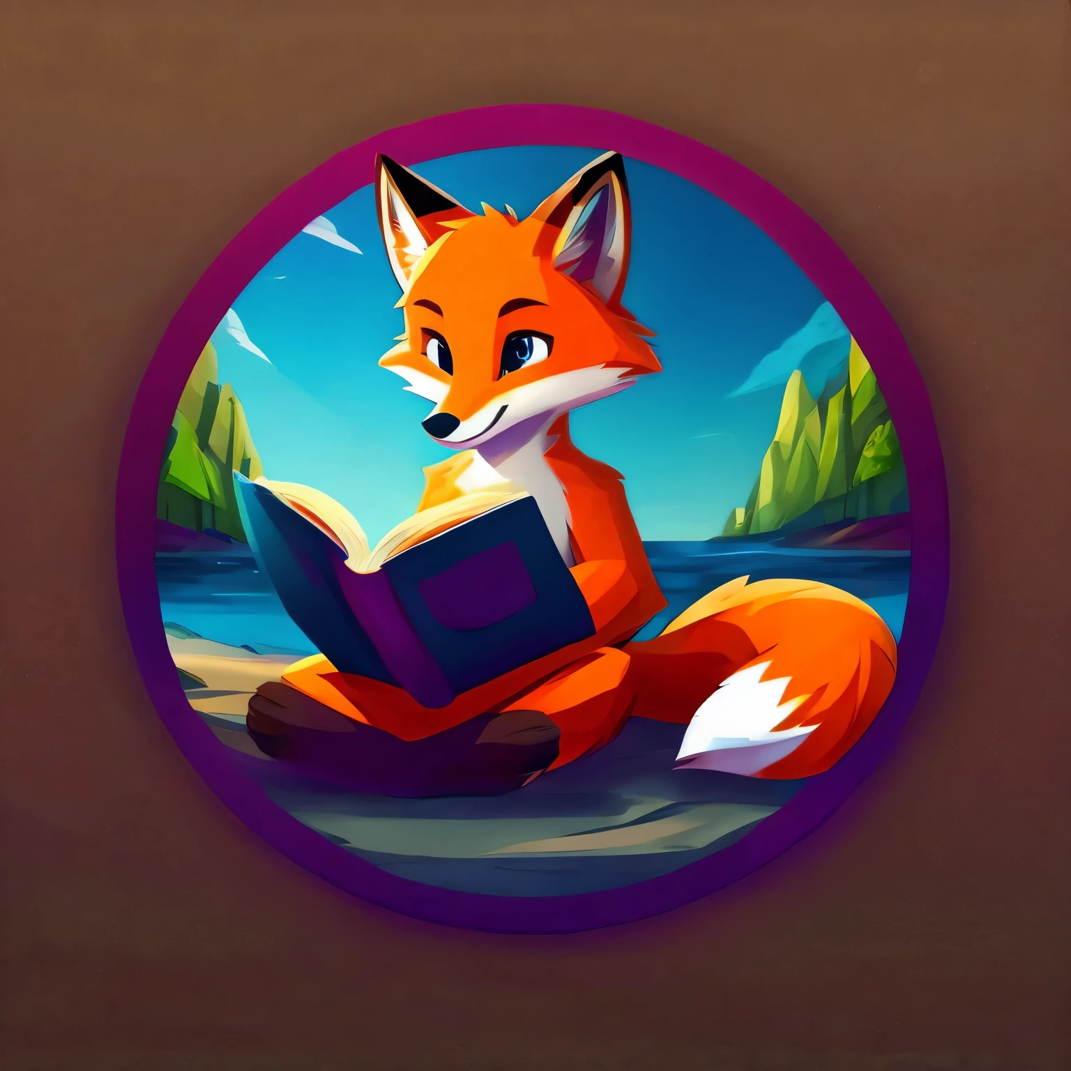 Fox reading a book