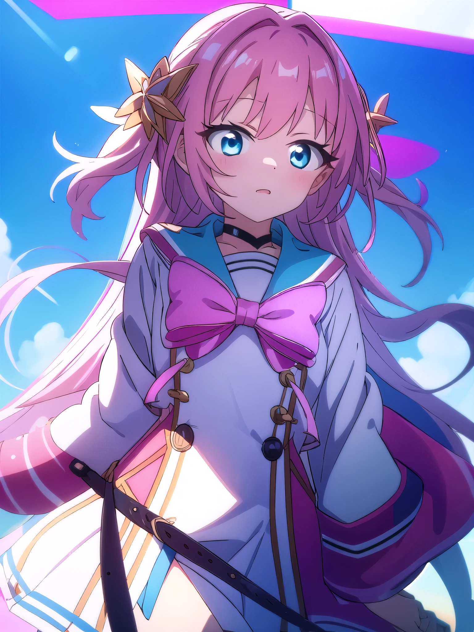 Kizi,squatt,Bottom-up angle,High ,sailor uniformm,pink hair blue eyes shy,realisticlying,adolable