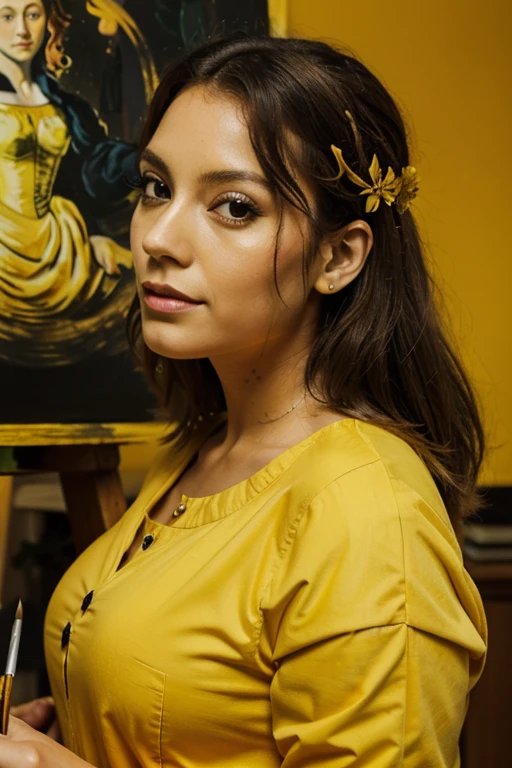 fundo amarelo delicado pintando igual ao Van gohn