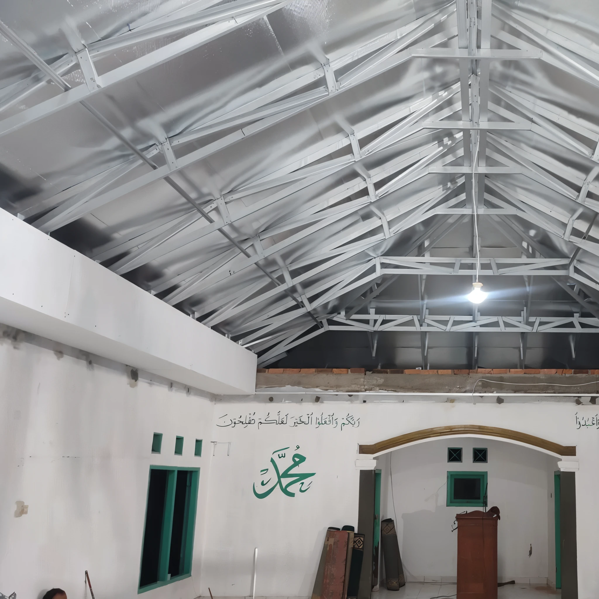 The open ceiling is given gypsum which has architectural art