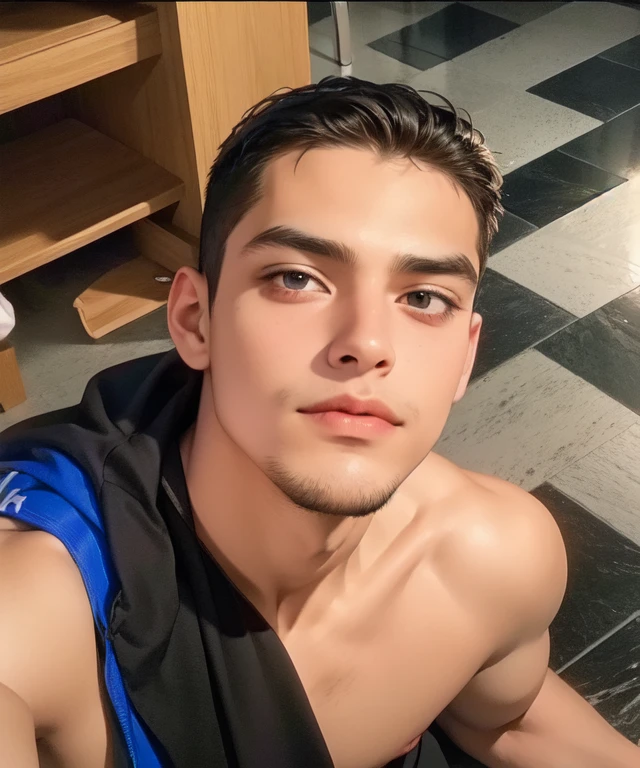 hay un hombre con una camisa azul y una corbata negra, contraction transmitter / jugador ludwig, taken in the early 2020s, 18 years, jovencito, joven griego, foto de perfil, , cara ancha bien afeitada, 22 years, cara perfecta y chico, imagen de perfil, around 19 years