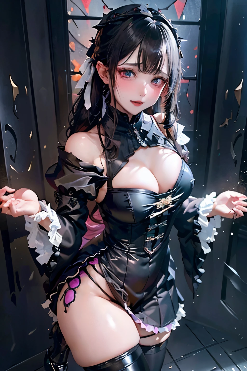 ハードDark Gothicメイク、my sanity、deep night sky、Horror、Black dark eyeshadow、cry、sad、Good skin radiance、Dark Gothicメイク、Dark smile、palace、The beauty of fragrance、22 years ago、Expression of intense sexual pleasure、Embarrassed look、Dark Gothic、Obscene language、highest quality、View 5 books、Expression of sexual pleasure in suffering、Drunk face、紫のMaid clothes、Mysterious、Noble、A face that is holding back the toilet、Super sexy、Loving smile、Twin tail hair、jet black ruffle skirt、Right blue eye, Left eye is red、Super bewitching pose、Platform Heel Shoes、Heavy makeup、Black lipstick、Make the world beautiful、Gothic ta Clothing、A little slimmer、Silver Hair、Long Hair Straight Hair、Cute Gothic Loliress、Beautiful Face、elegant features、Fascinating face、Knee-high socks、Stained glassが背景、Chest glistening with sweat、The room is dark、goth long dress、Bell Sleeves、Wizard Sleeve、decadent look、Sexually excited expression、gothic mode、Glossy thighs wet with water、Thighs that are wet and shiny with oil、Background of a room full of roses、sad表情、Rose Maiden、The embroidery is pink、The costume has pink embroidery、Thigh-high socks、Knee-high socks、Gentle expression、masturbation behavior、Dark black eyeshadow、despicable act、Stained glassと薔薇背景、Wearing black underwear、Black panties、thighs are a little thin、female duo、female couple、i have lesbian friends、hug a girl、A blue lightning bolt glows in his right hand.、Blue electromagnetic waves shine in my hands.、dark church background、Stained glass、black metal world、Dark Castle、Dark Room、Slender body、upright、walk、Are standing、gothic long dresaid clothes、Victorian dresses、Her thighs shine with a lot of sweat、My body is wet and shiny、Lots of glitter on the thighs、sweating、My thighs are sticky from sweating、Sweat glistens on the thighs, The whole body is sweaty and shiny、pretty sweaty、My thighs are sweaty、My thighs are so wet、My thighs are shining with sweat、A large amount of sweat shines all over the body、play the guitar、Legs are slightly slender、Holding a guitar、Live House Background、stage、