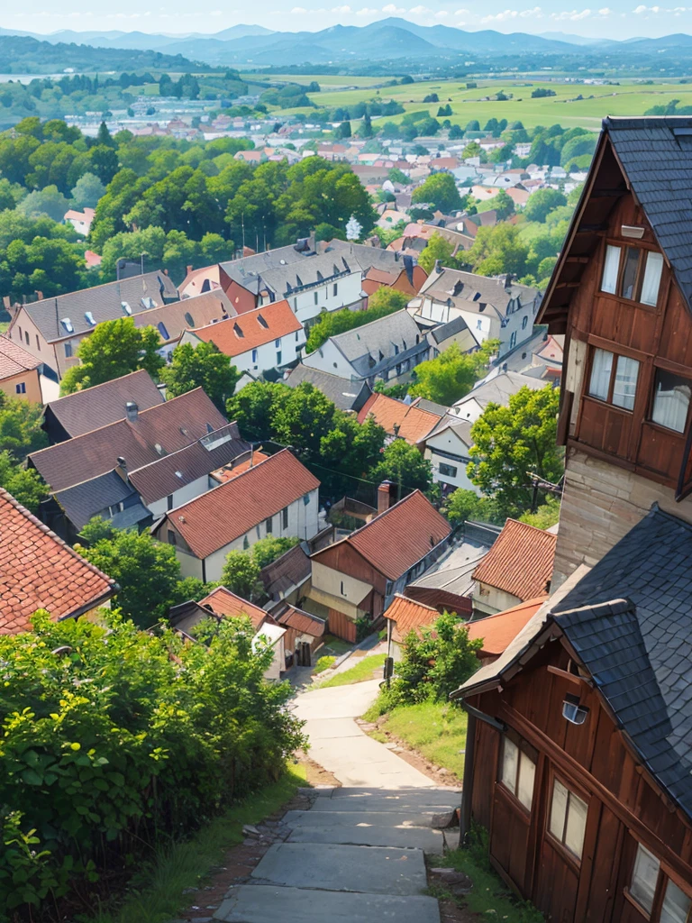 A town with hills