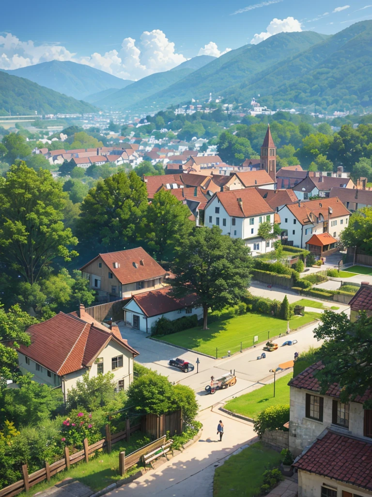A town with hills