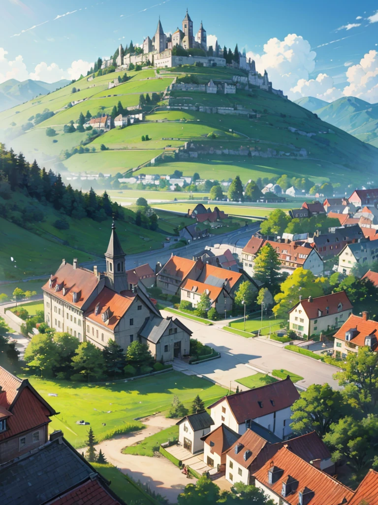 A town with hills