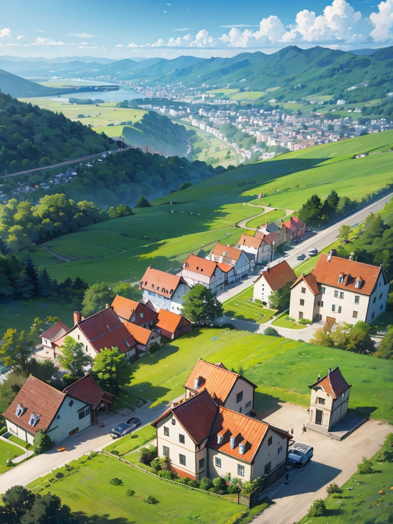 A town with hills