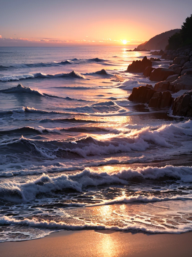 Sunset coastline
