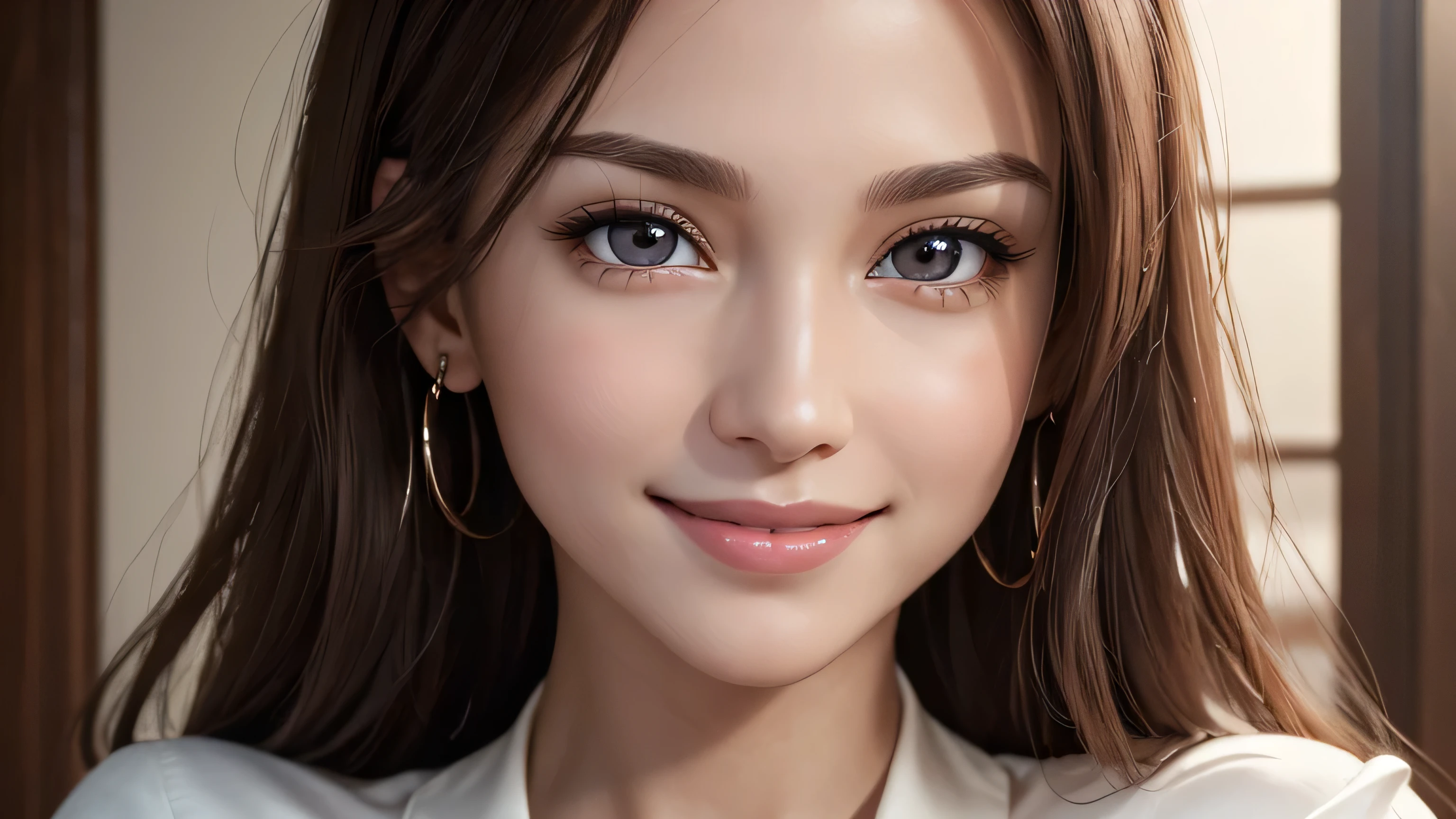 (masterpiece:1.3), high resolution, ultra detailed, extremely detailed CG unity 8k wallpaper, realistic, photo-realistic, RAW photo,beautiful detailed face, pale skin, realistic glistening skin, detailed cloth texture, detailed hair texture, Perfect body, Beautiful Face, accurate, Anatomically correct, Highly detailed face and skin texture, natural neck length, (beautiful hands), (fair skin:1.2), Thin legs, Thin feet, Detailed eyes, symmetric eyes, Light Brown eyes, Double eyelids, Thin eyebrows, (Glossy lips:1.4), ((gently smile:1.2)), (blush:1.1),A beautiful 35 year old woman wearing a very short red skirt and a thin white shirt, and、Good .