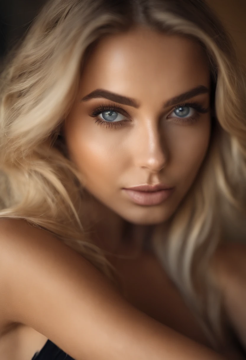 woman with matching tank top and panties, fille sexy aux yeux bleus, Portrait Sophie Mudd, Portrait de Corinna Kopf, cheveux blonds et grands yeux, selfie of a young woman, ohne Maquillage, maquillage naturel, Look directly into the camera, Visage avec Artgram, dezentes Maquillage, Superbe photo du corps entier, dans la chambre, gros seins, Blonde, Latin
