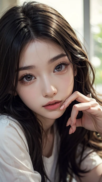 1 boy,more details in eyes,cute,looking at viewer, adorabel girl,cute face,details sky,pretty,young,juvenile,((masterpiece:1.4,best quality)),multiple details,colorful hair,eyeshadow,, sfw,