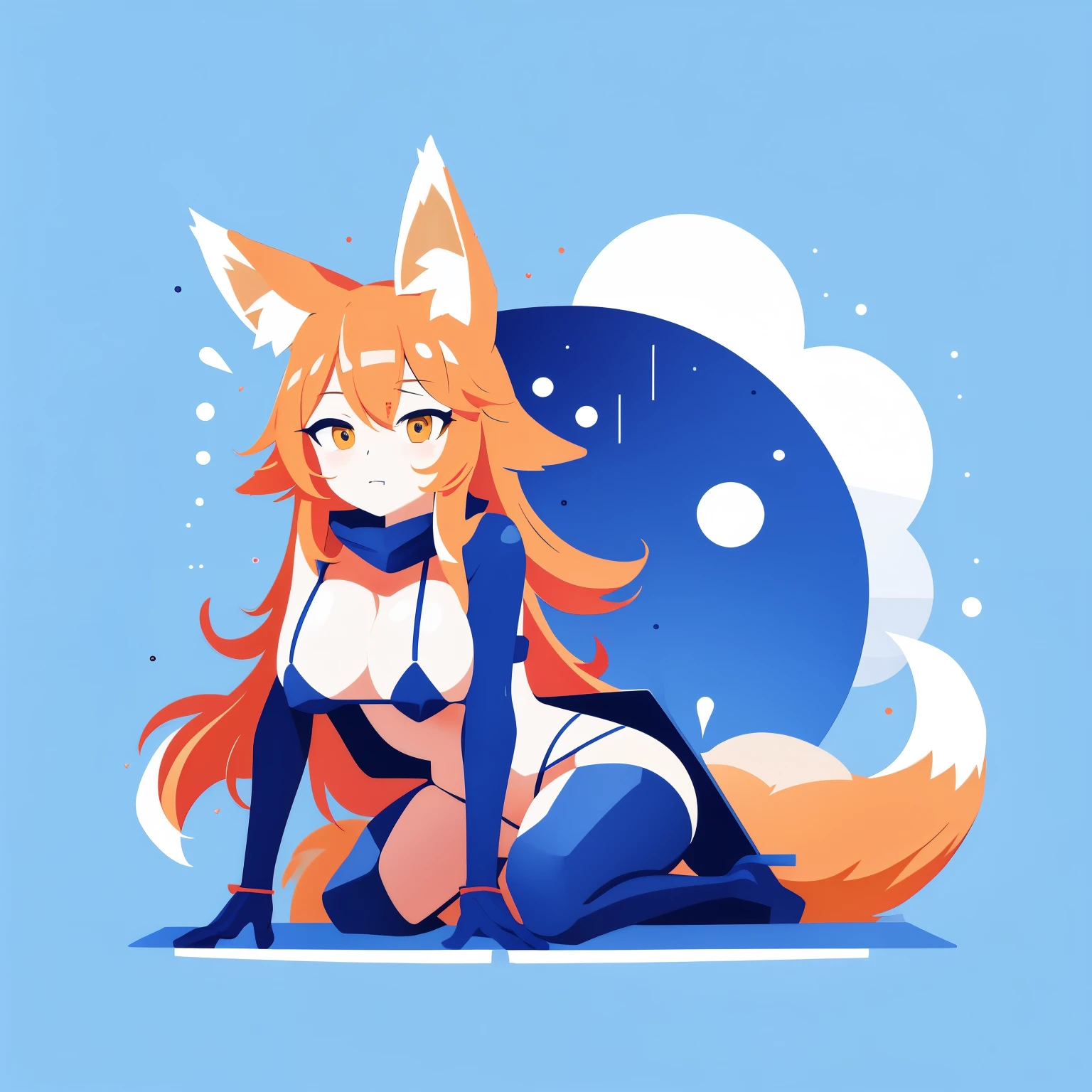 fox girl, fox ears, lewd costume