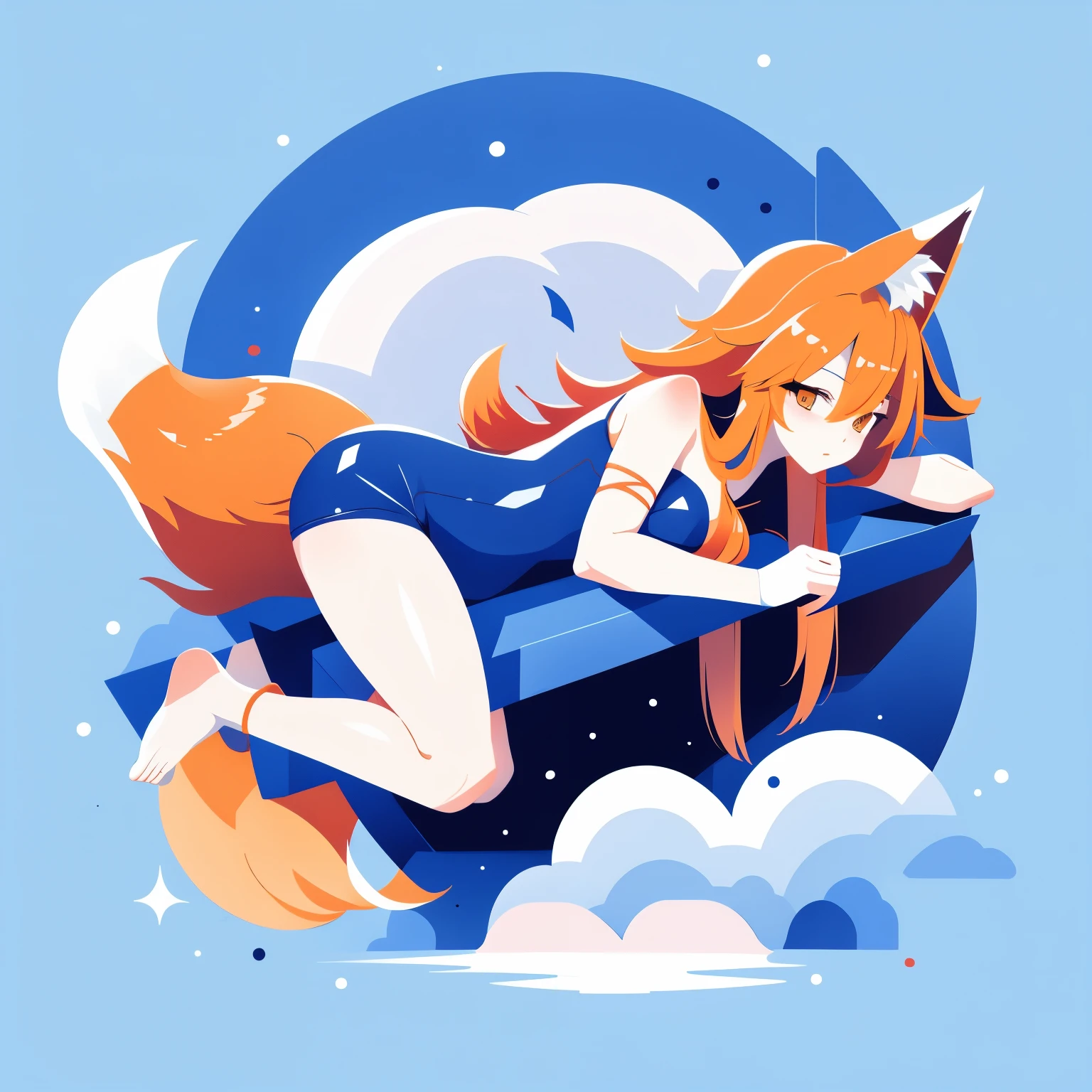 fox girl, fox ears, lewd costume