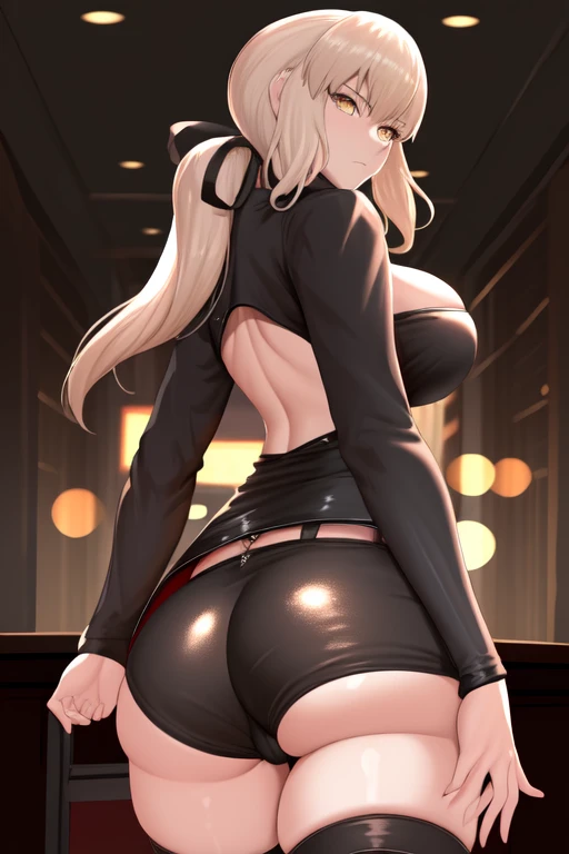 masterpiece, best quality, CG, wallpaper, HDR, high quality, high-definition, extremely detailed, salter, ass,ass focus, looking back, big ass, large ass, good ass, (large ass:1.4), (big ass:1.4), sexy ass