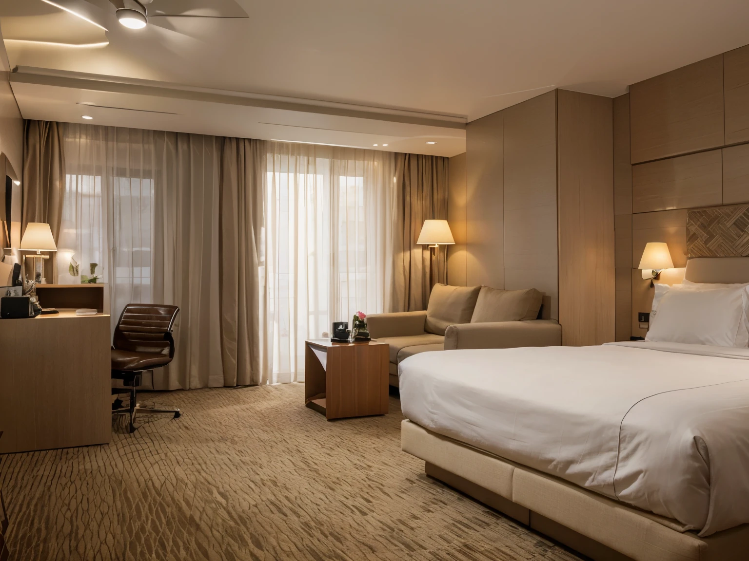 photo of a hotel room, professional photography, realism, High-quality photo