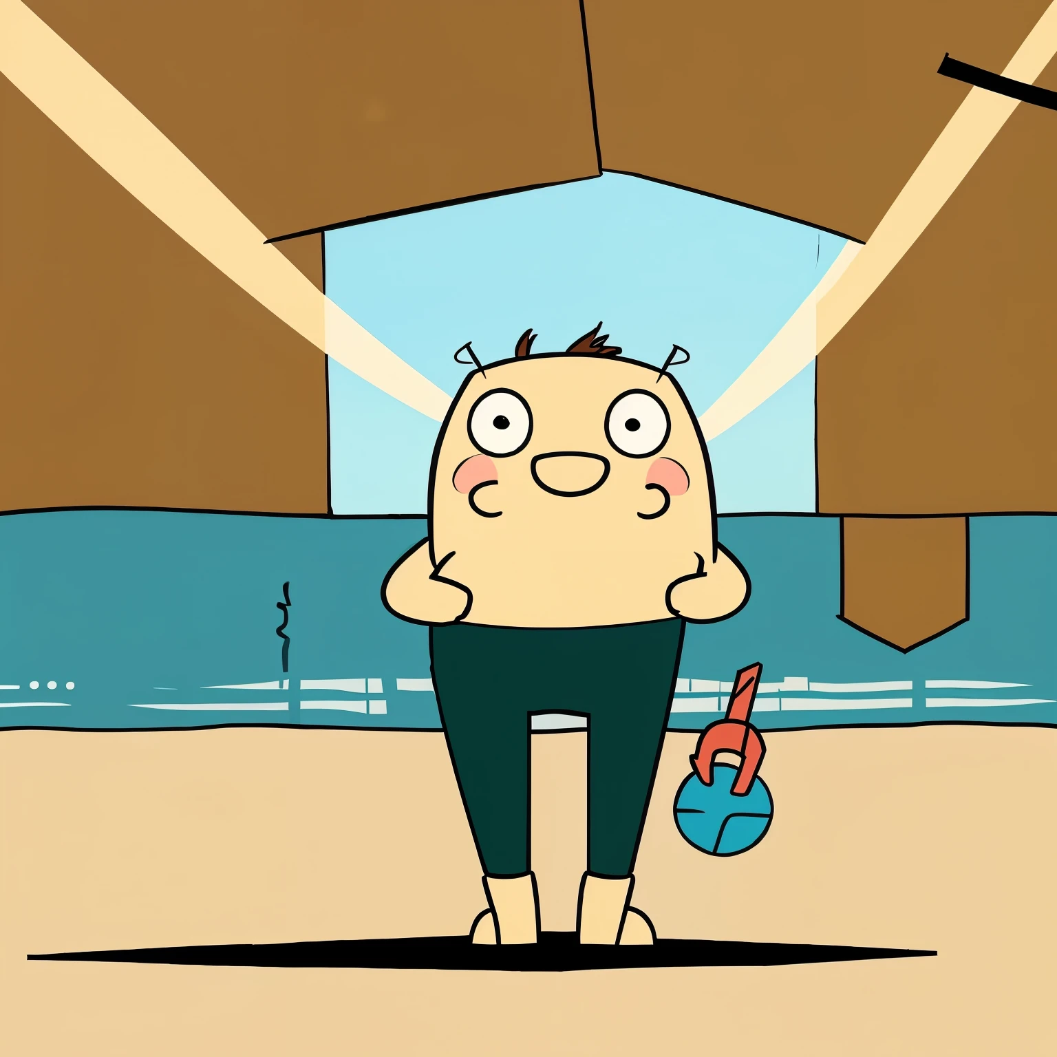 Cartoon comic about healing mental health with physical exercise