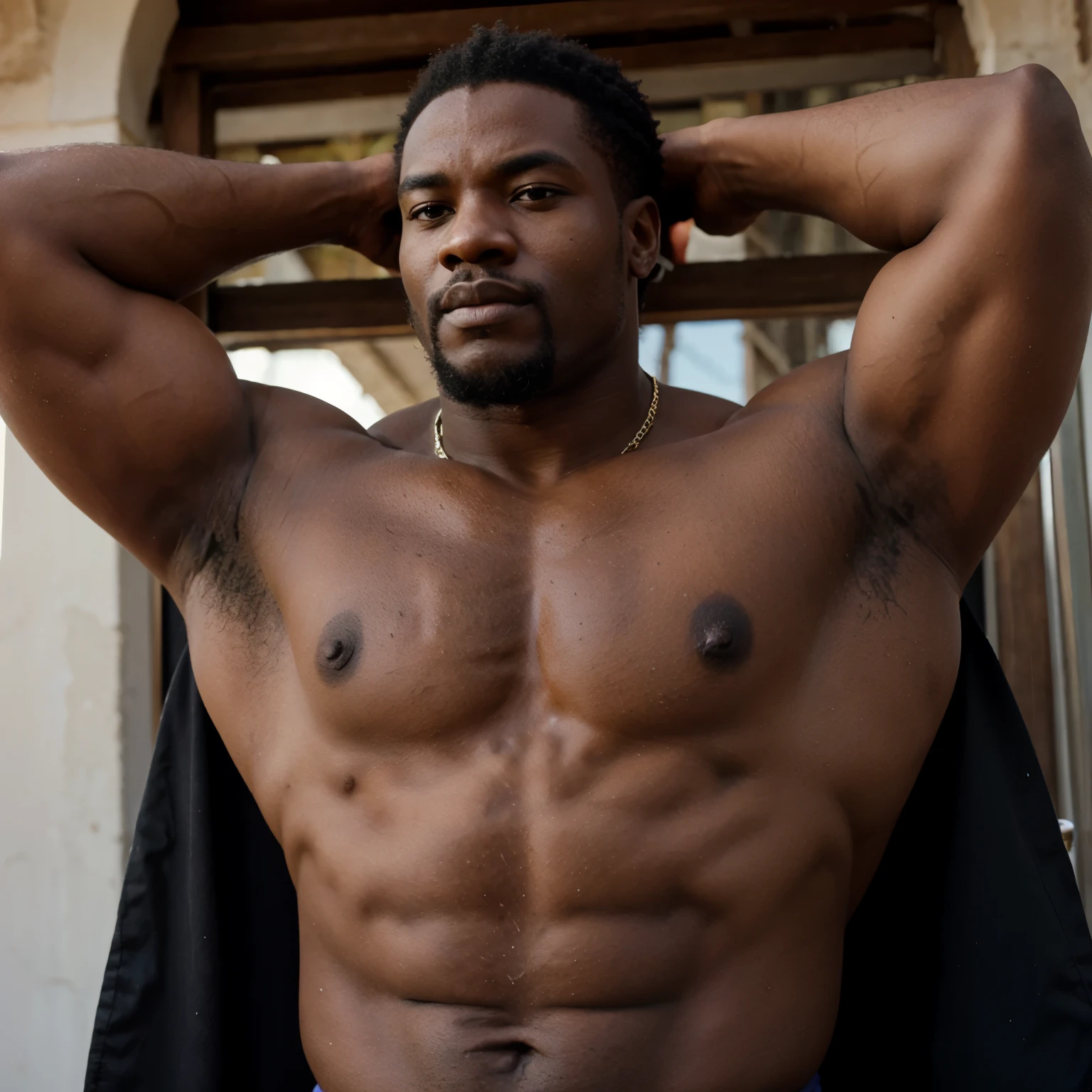 Un grand homme noir africain musclé