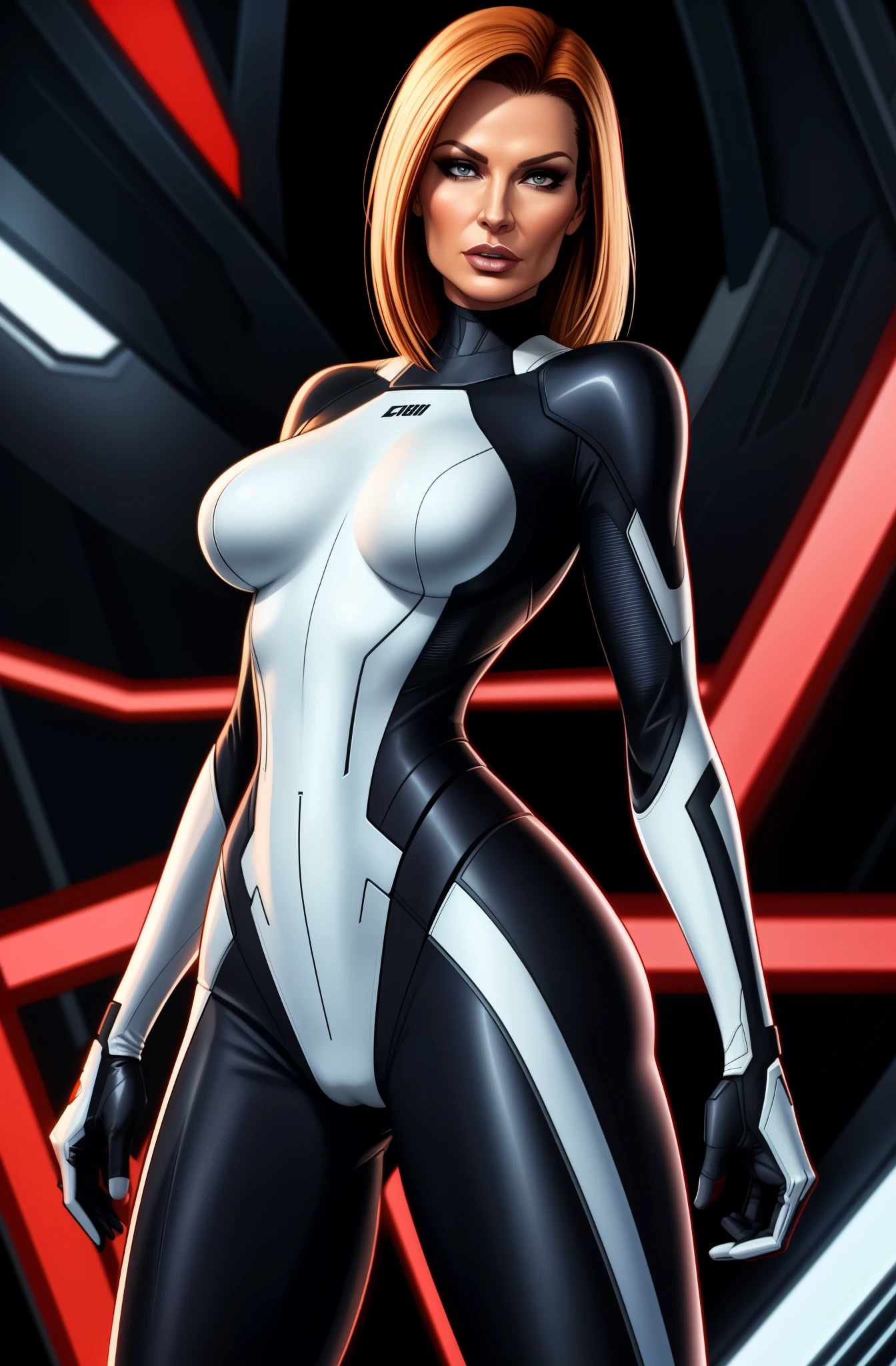 Jolene Blalock, sleek futuristic outfit