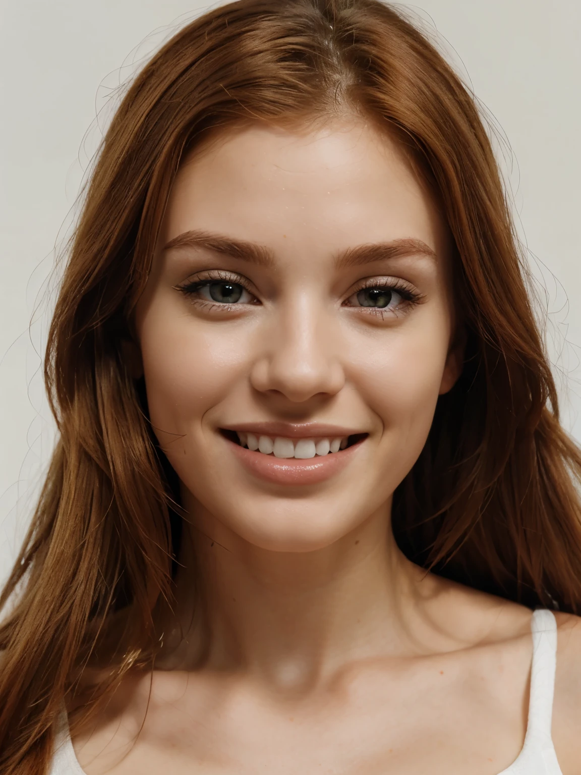 happy face, ginger hair woman, german, 22 yers old,