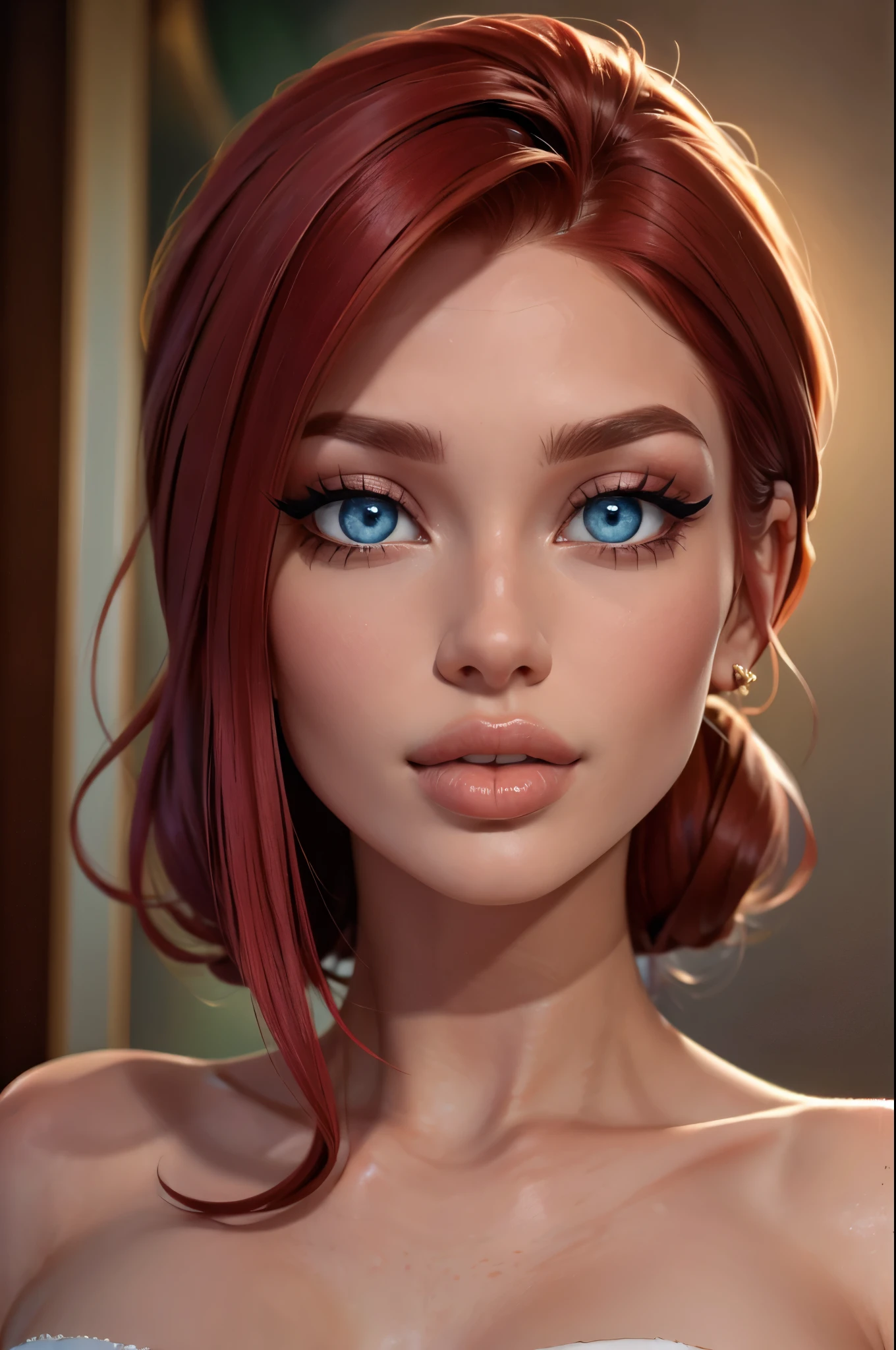 (sexy red haired young woman,perfect body,posing,model,stage,luxury hall),(oil painting),(detailed face,beautiful eyes,detailed lips),(best quality,highres:1.2),(realistic),(portrait),(vibrant colors),(soft lighting)