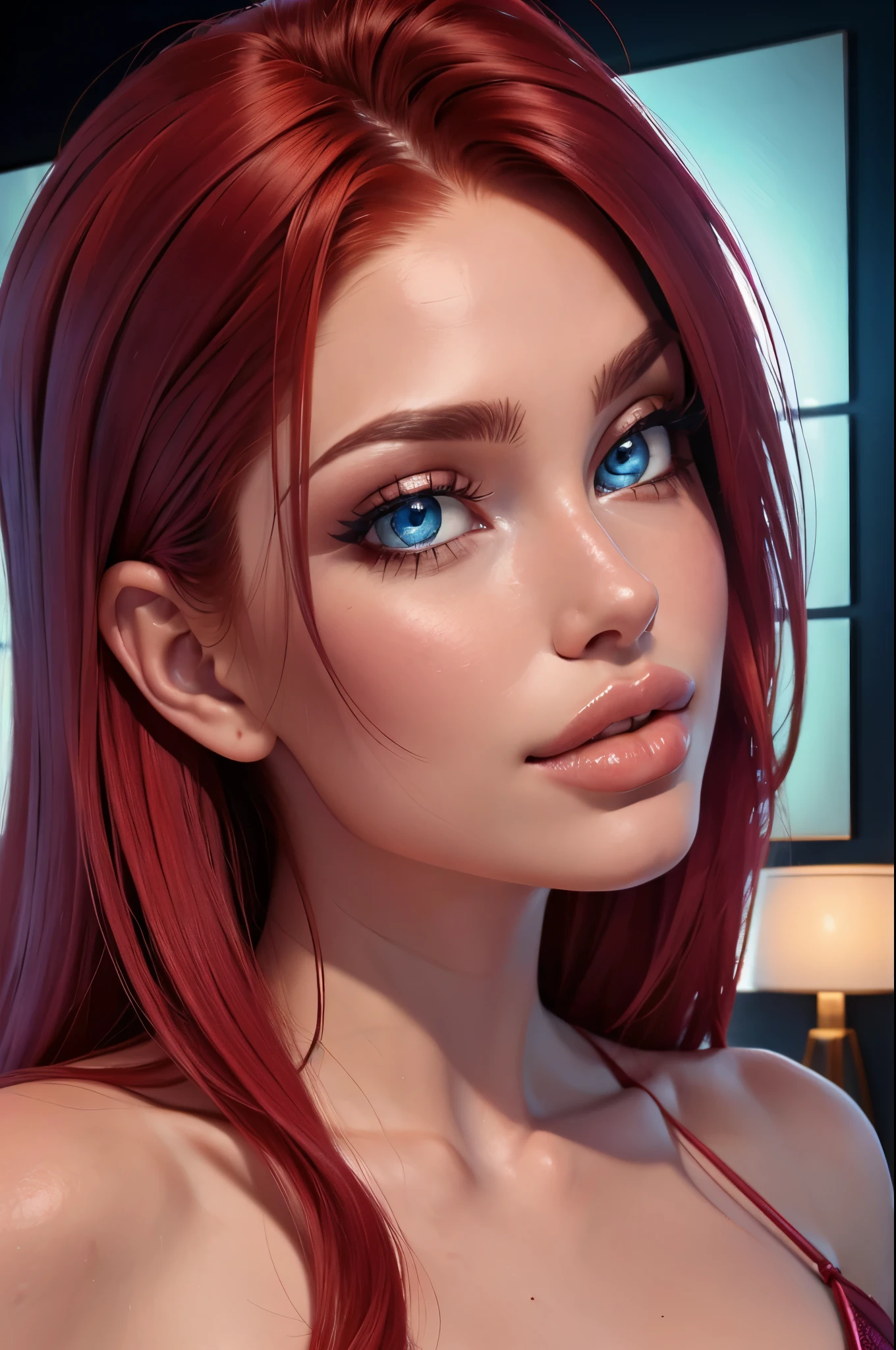 (sexy red haired young woman,perfect body,posing,model,stage,luxury hall), smirking, (oil painting),(detailed face,beautiful eyes,detailed lips),(best quality,highres:1.2),(realistic),(portrait),(vibrant colors),(soft lighting)