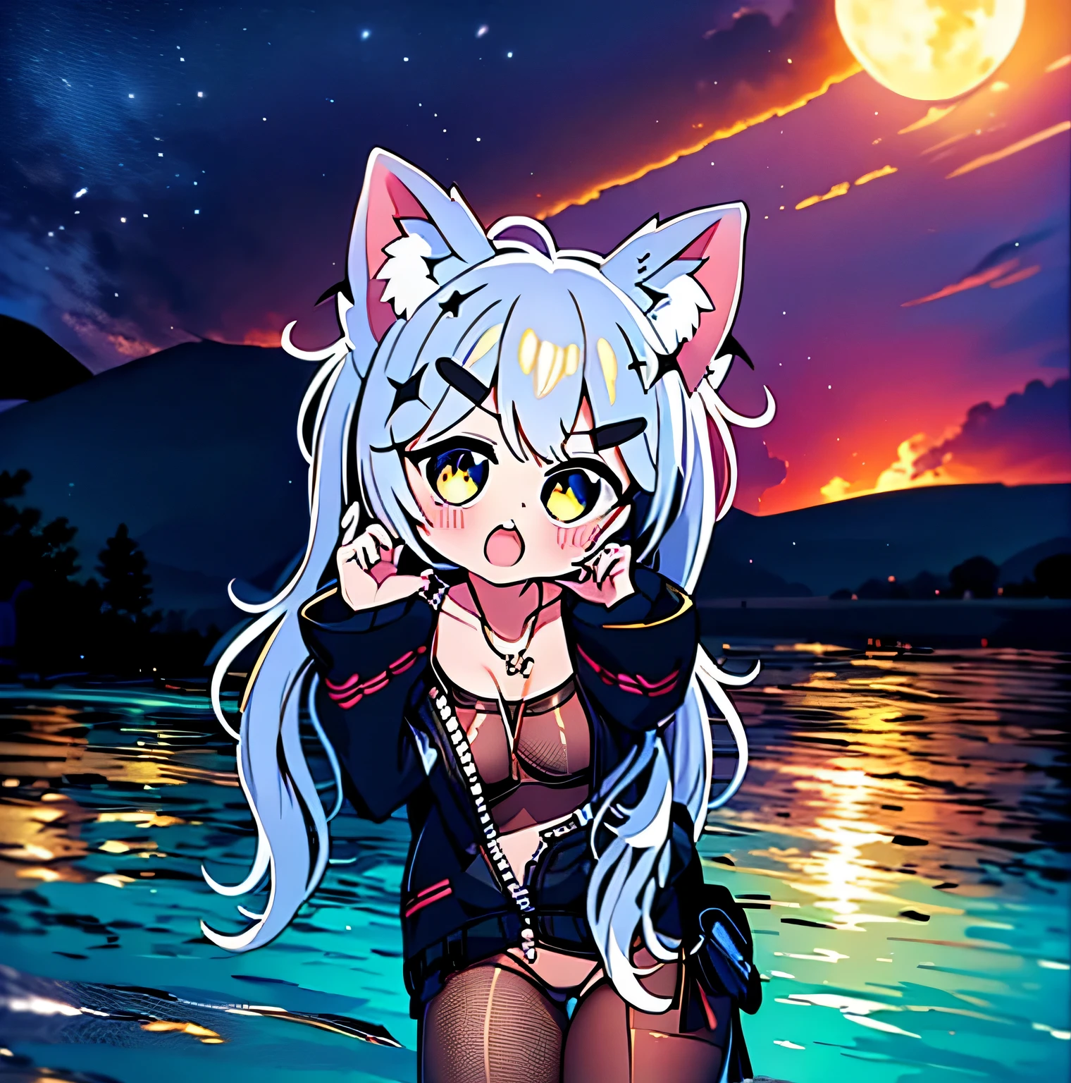 White-haired and black-clothed anime girl standing in the water, sheep, anime girl with cat ears, anime Catwoman, cute anime Catwoman, White Catwoman, ☁🌪🌙👩🏾, Internal Medicine Rice, Catwoman, very beautiful Anime cat girl, Anime cat, girl with cat ears, beautiful anime Catwoman, Holo is a wolf girl, tumblr