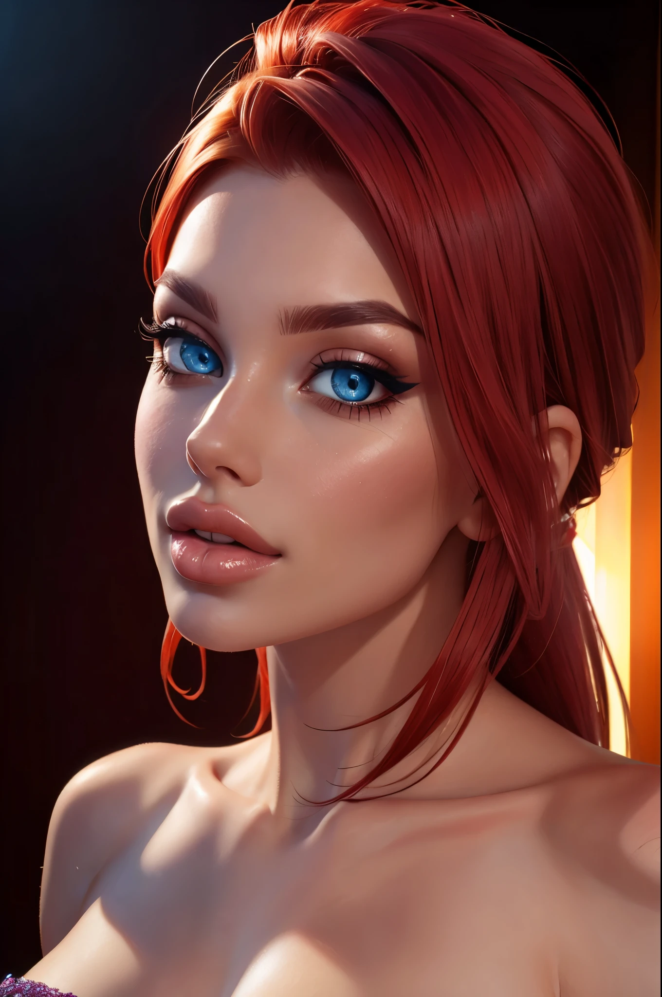 (sexy red haired young woman,perfect body,posing,model,stage,luxury hall),(oil painting),(detailed face,beautiful eyes,detailed lips),(best quality,highres:1.2),(realistic),(portrait),(vibrant colors),(soft lighting)