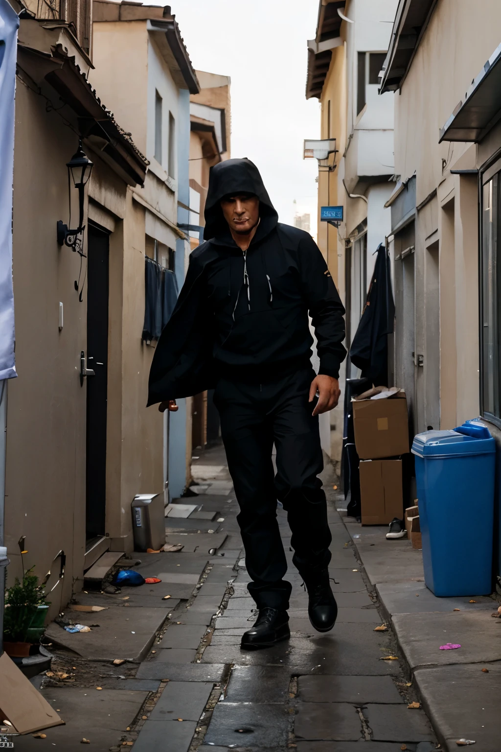 darkman swoops down in alley to take out 2 perpe