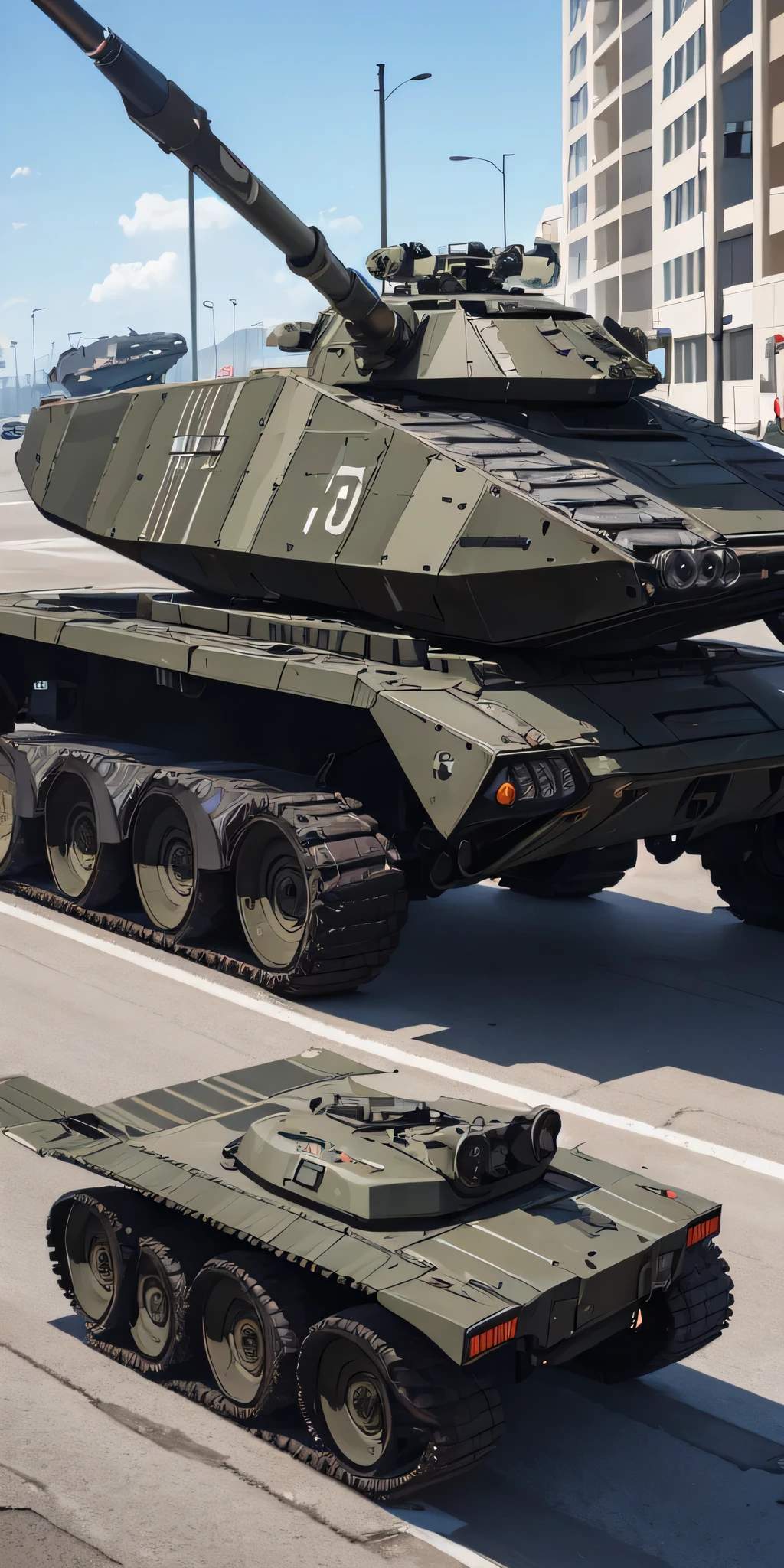 ((Armored tank, tank)), beautiful woman in military uniform next to tank,(Woman in military uniform)