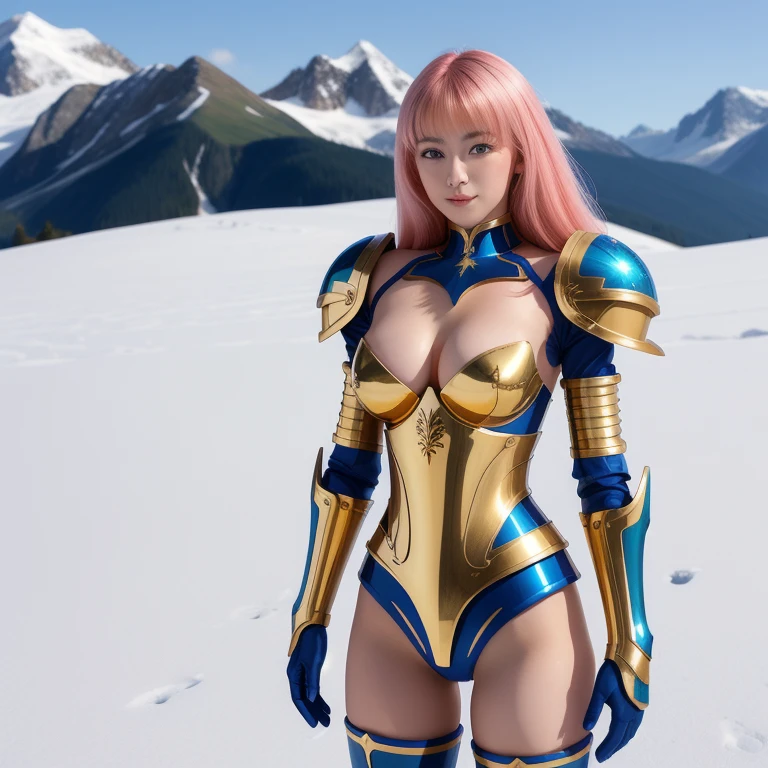 Professional , masterpiece、top-quality、photos realistic , 、top-quality、超A high resolution、(Photorealsitic:1.4)、Raw photo、depth of fields (detail: Gemstone Gold Metal Body:1.9),(Matte White、Toostock、heavy breasts、 Delicate facial features, Ultra-realistic, Hyper-realistic,(cleavage of the breast)、(((Micro Bikini Armor))),(Detailed Dragon Armor)、(Have the strongest weapon)、((Random Hairstyles 1.6),爆乳,)explosions、intense fighting、(Precipitous cliffs),Dragon Gold Weapon,Mystical expression、Particles of light、Fight dragons、(Detailed Dragon Helmet) ,(( )) , Beautiful knife ,warhammer 40k 、((Pink hair))、(Castle background)、、((Gangle's forest background))、Beautiful Caucasian beauty、1a person、dynamic ungle,((()))、A smile、Castle background、Thin and beautiful female hands、cleavage of the breast、Soldier in iron armor on background、Mystical expression、Light Effects、intense fighting、Wind-effect、Toostock、Colossal tits、