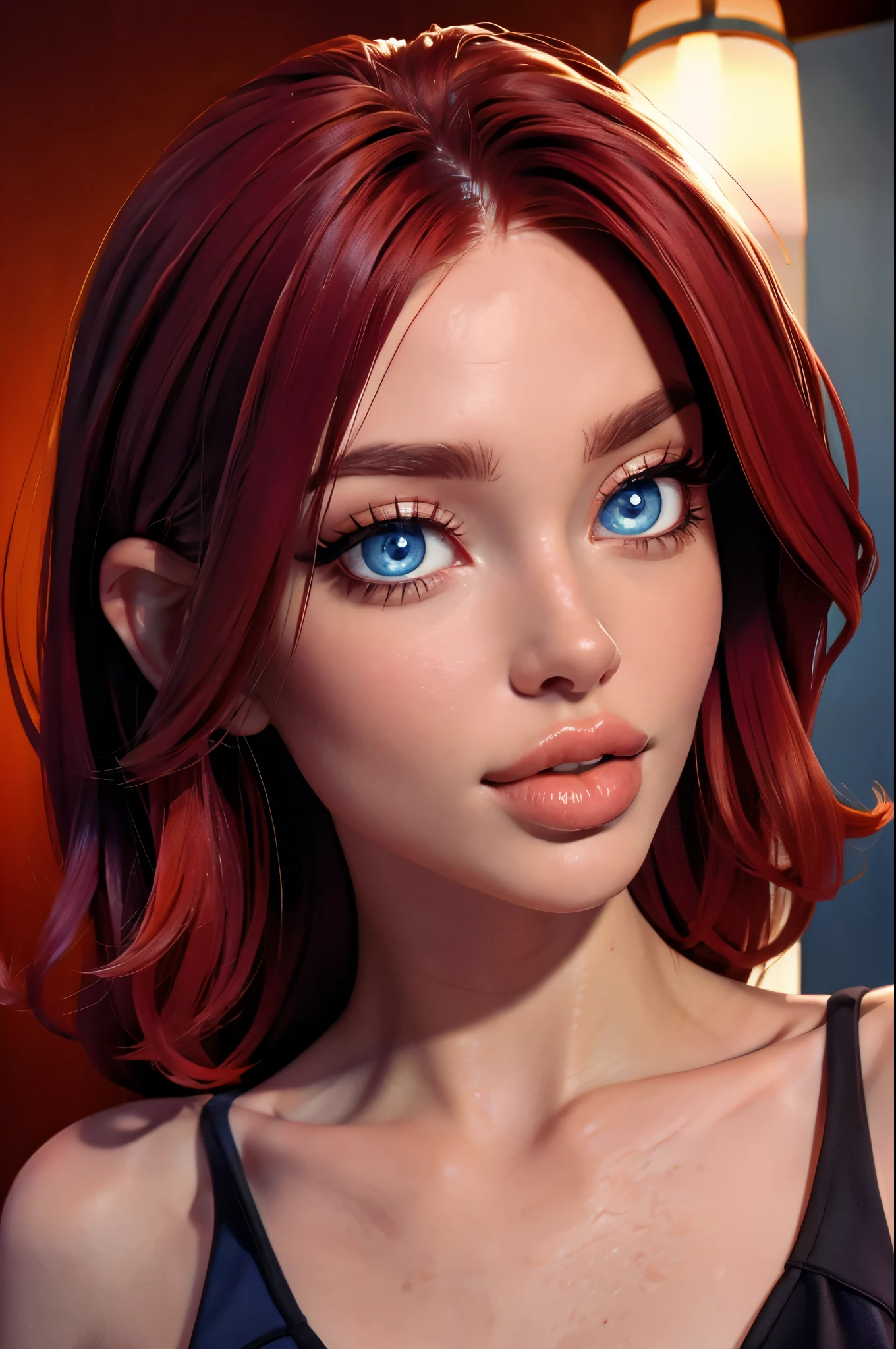 (sexy red haired young woman,perfect body,posing,model,stage,luxury hall),(oil painting),(detailed face,beautiful eyes,detailed lips),(best quality,highres:1.2),(realistic),(portrait),(vibrant colors),(soft lighting)