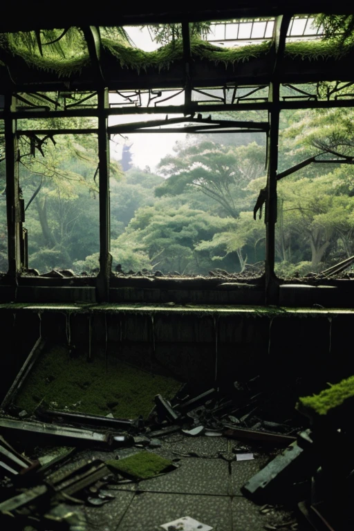 subway,moss,Collapse,Devastation,Inside the ruins is narrow,Showa,Glasses,Women,adventure,Black and White,